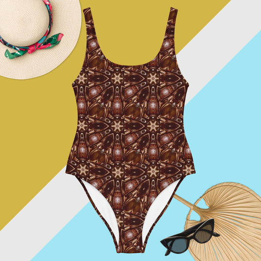 Brown Steampunk Design
 One-Piece Swimsuit