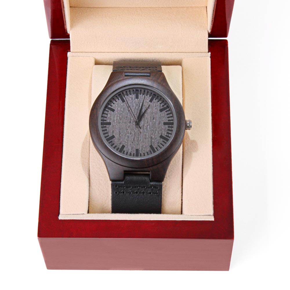 Best Dad Ever Engraved Wooden Watch