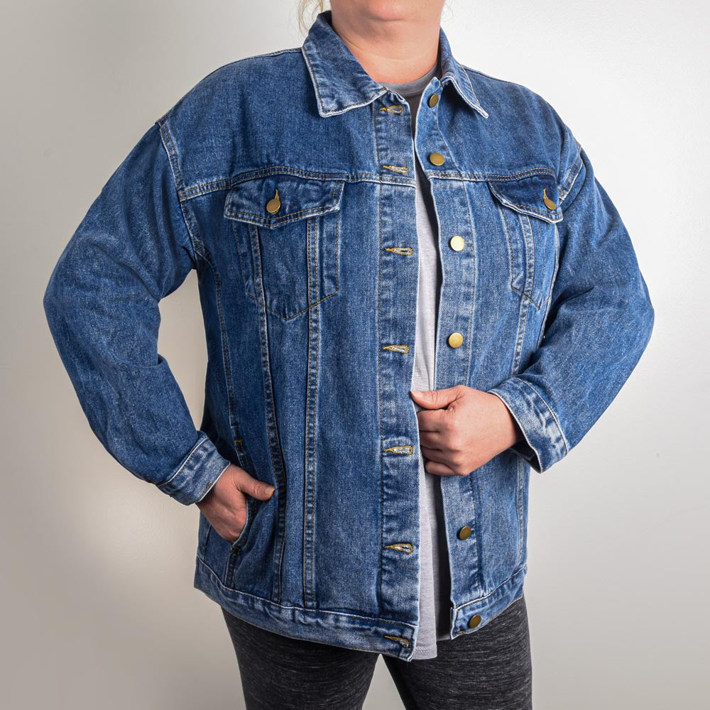 Believe Dream Reminder Oversized Women's DTG Denim Jacket