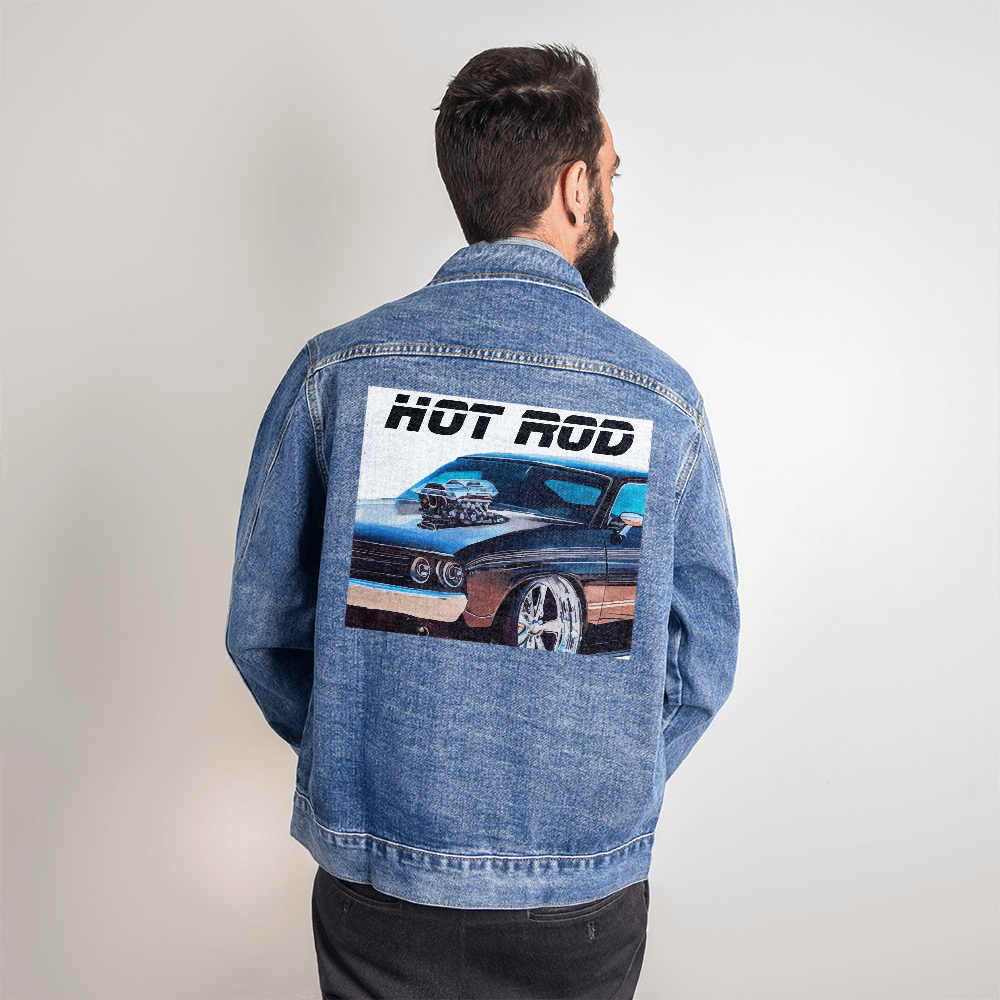 Hot Rod Muscle Car Men's DTG Denim Jacket