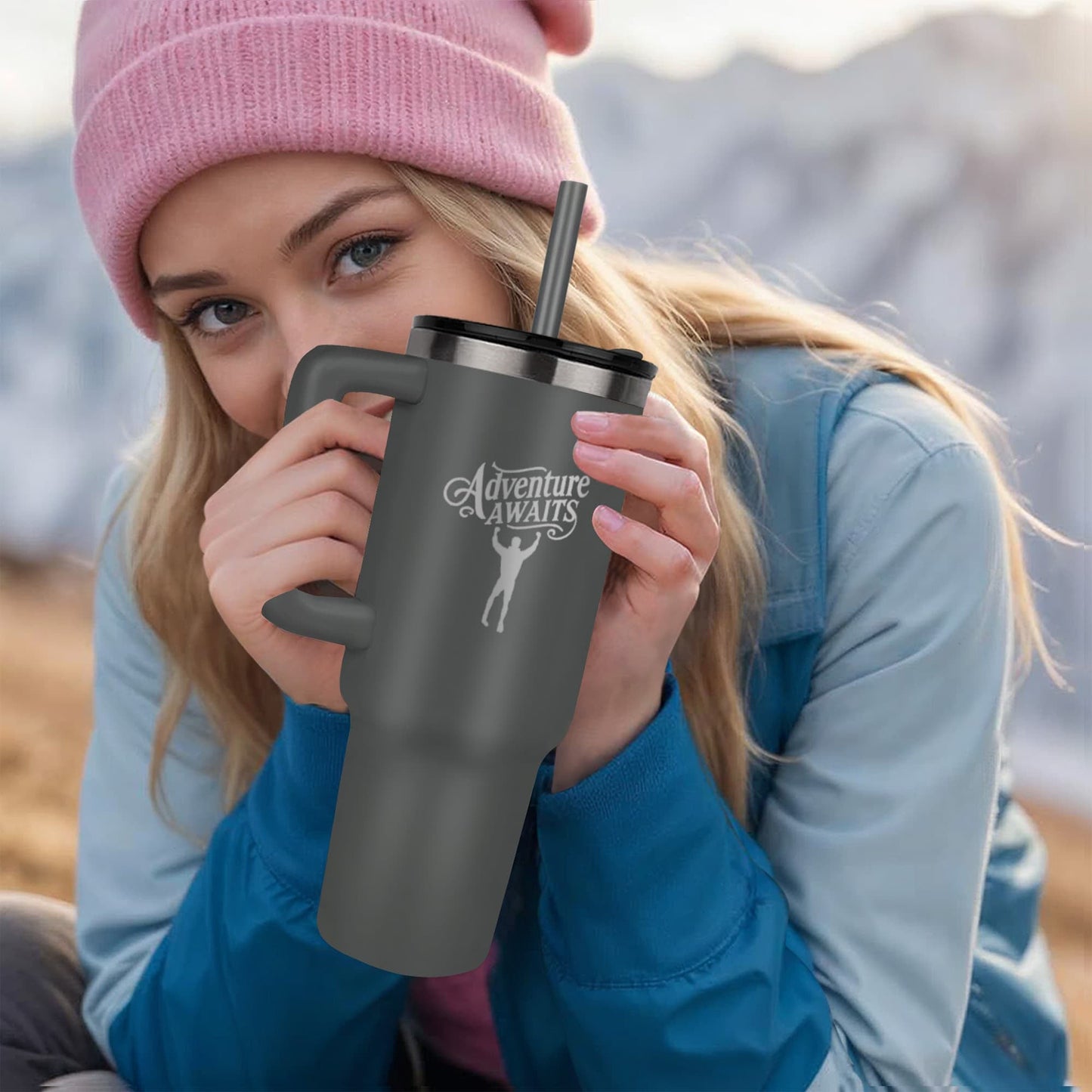 Adventure Awaits Graduation Pinnacle Engraved 40 oz Tumbler