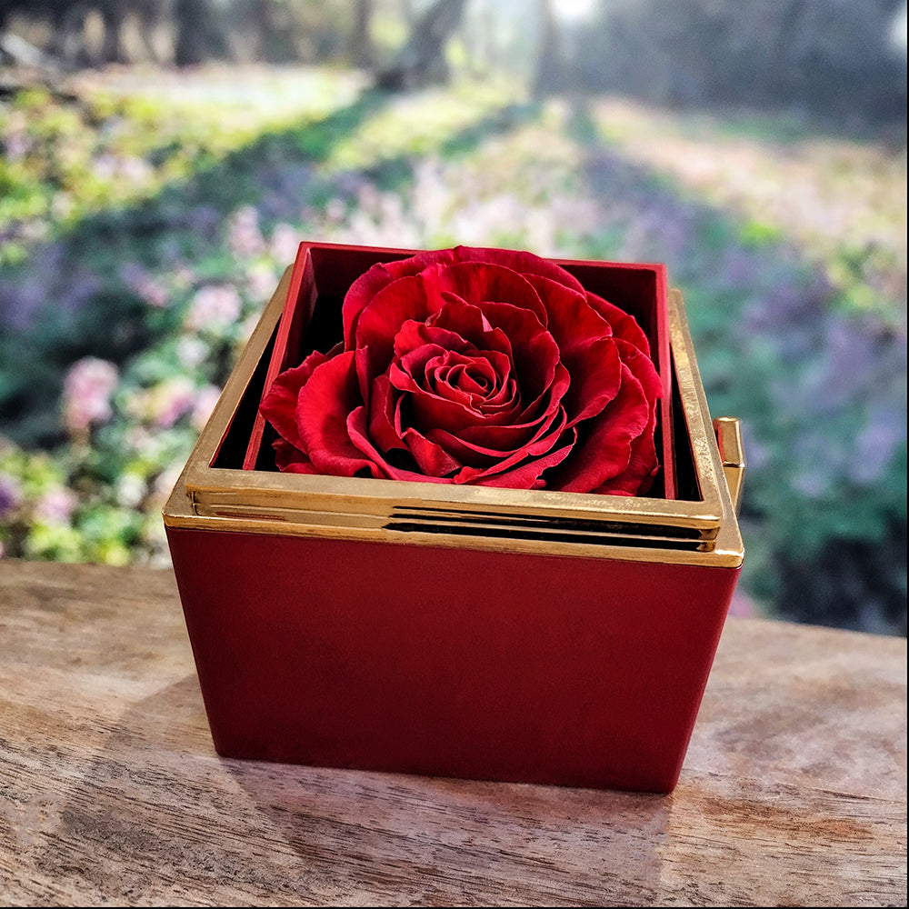 Have a Happy Mother's Day with Love Knot Necklace and Preserved Red Rose