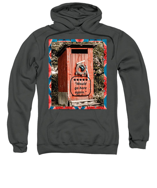 5 Star Rated Rustic Outhouse with Wreath - Sweatshirt